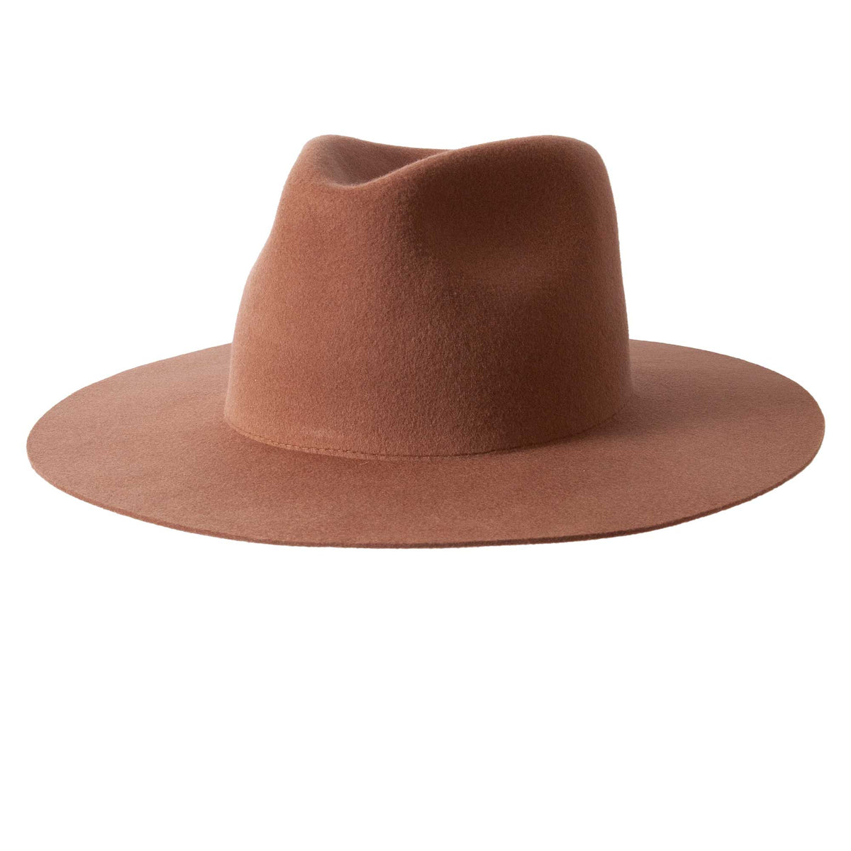 Women's Wool Felt Flat Brim Fedora Hat - Style Rancher: Silver Belly / MD