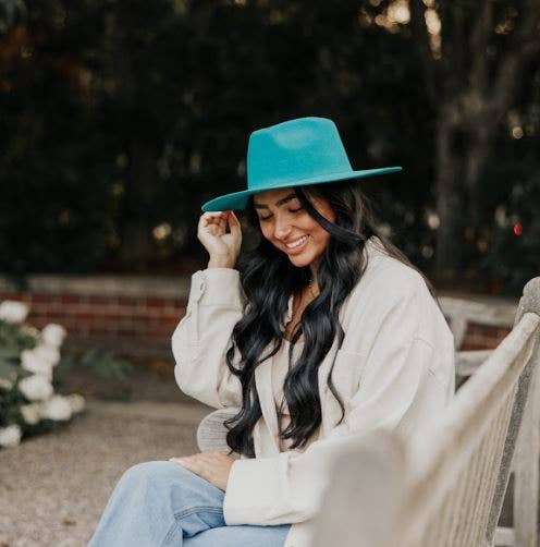 Women's Wool Felt Flat Brim Fedora Hat - Style Rancher: Silver Belly / SM
