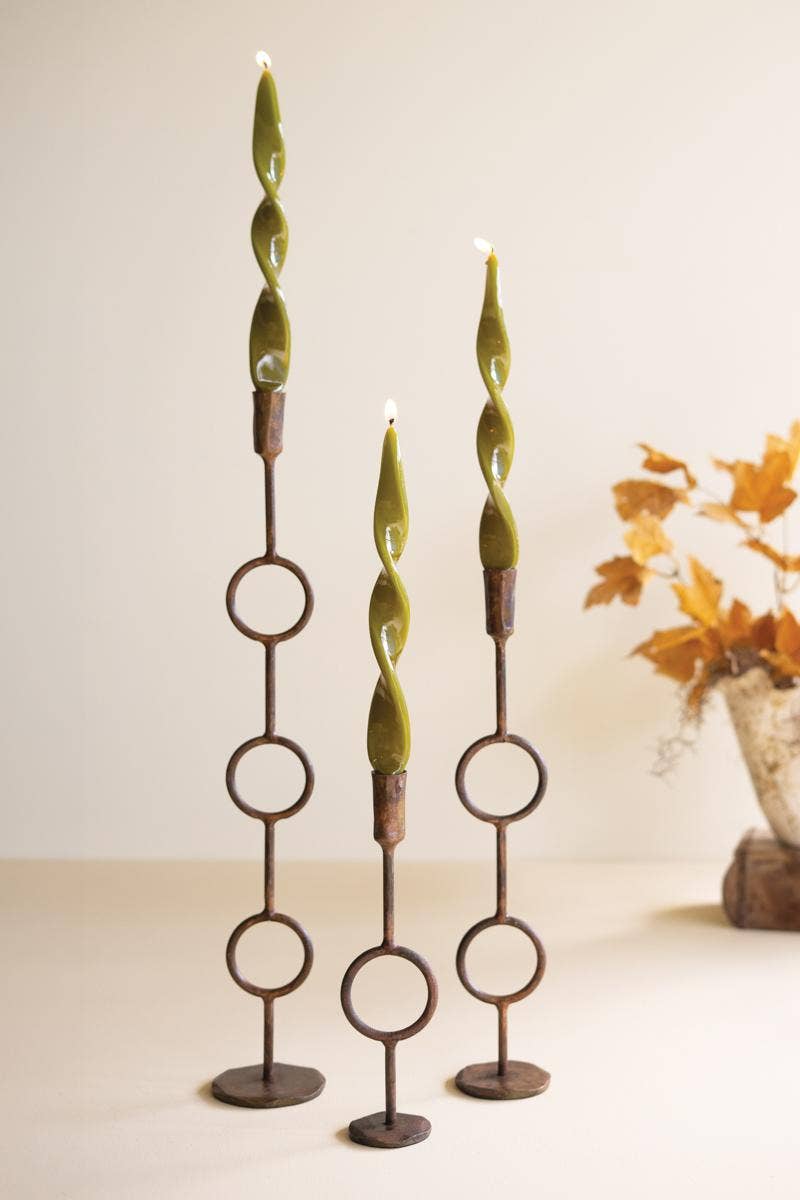 Rustic Ring Candle sticks - Set of 3