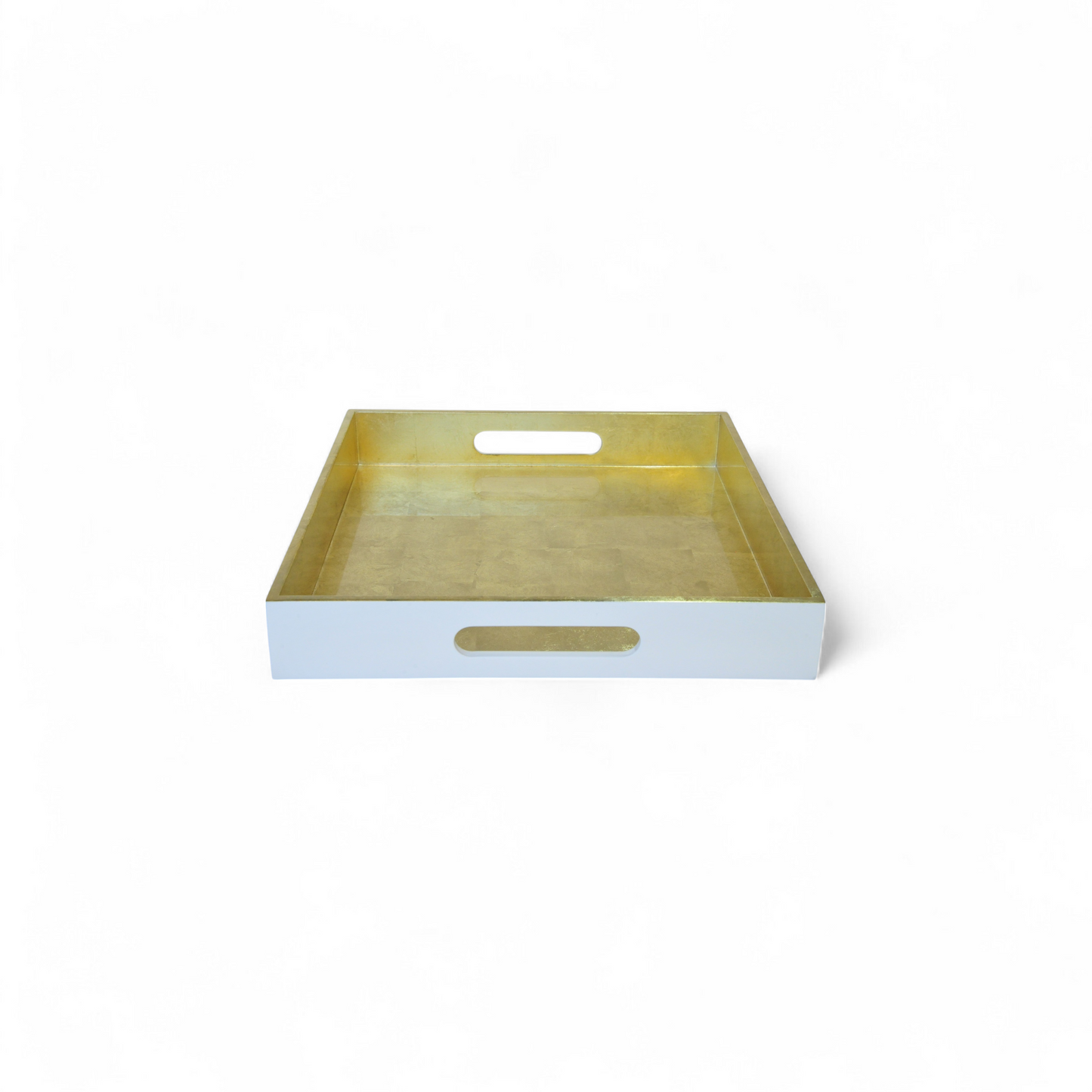 Square Serving Tray - Small - Gold/White