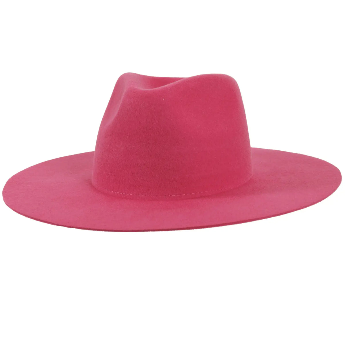 Women's Wool Felt Flat Brim Fedora Hat - Style Rancher: White / SM
