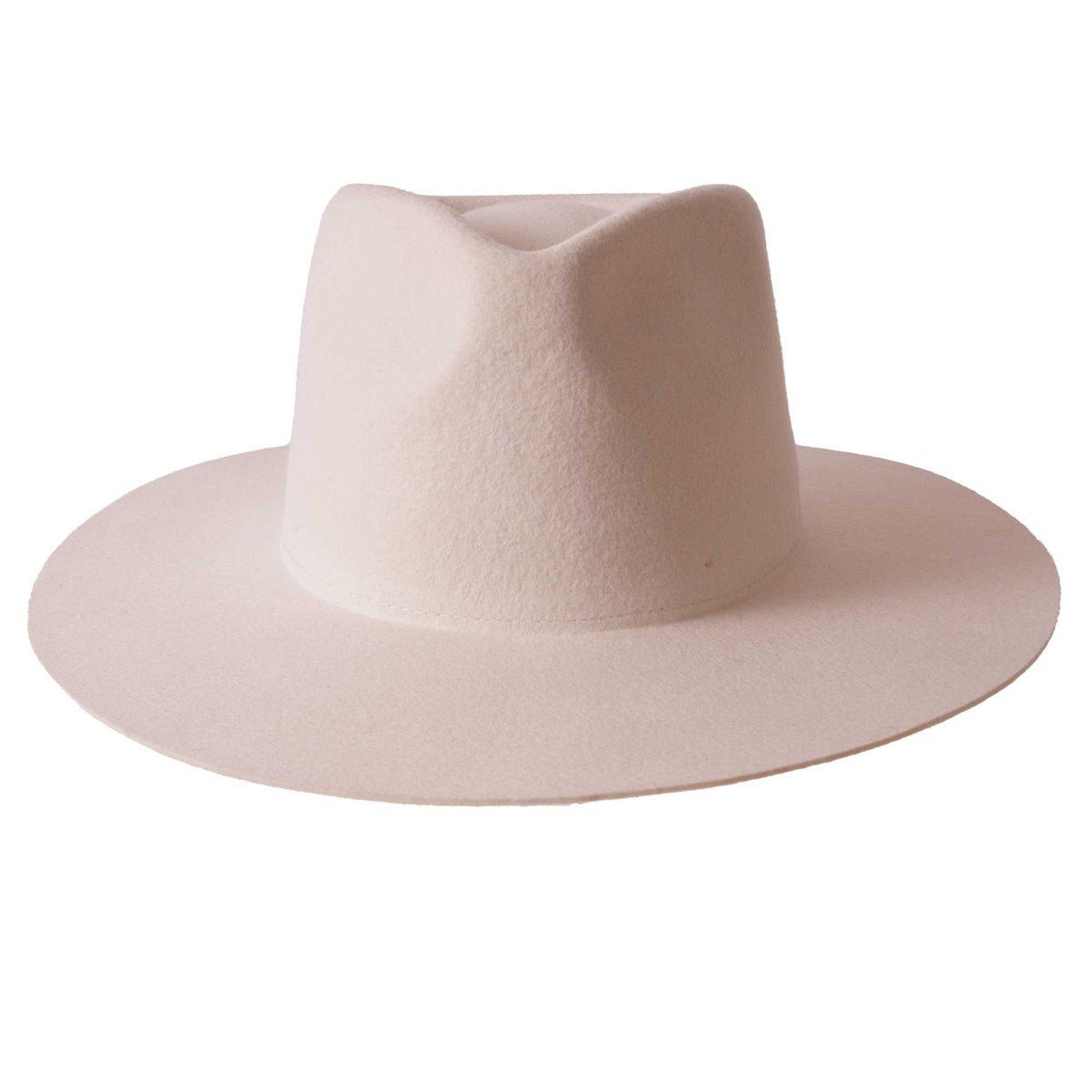 Women's Wool Felt Flat Brim Fedora Hat - Style Rancher: Dirty Blue / SM