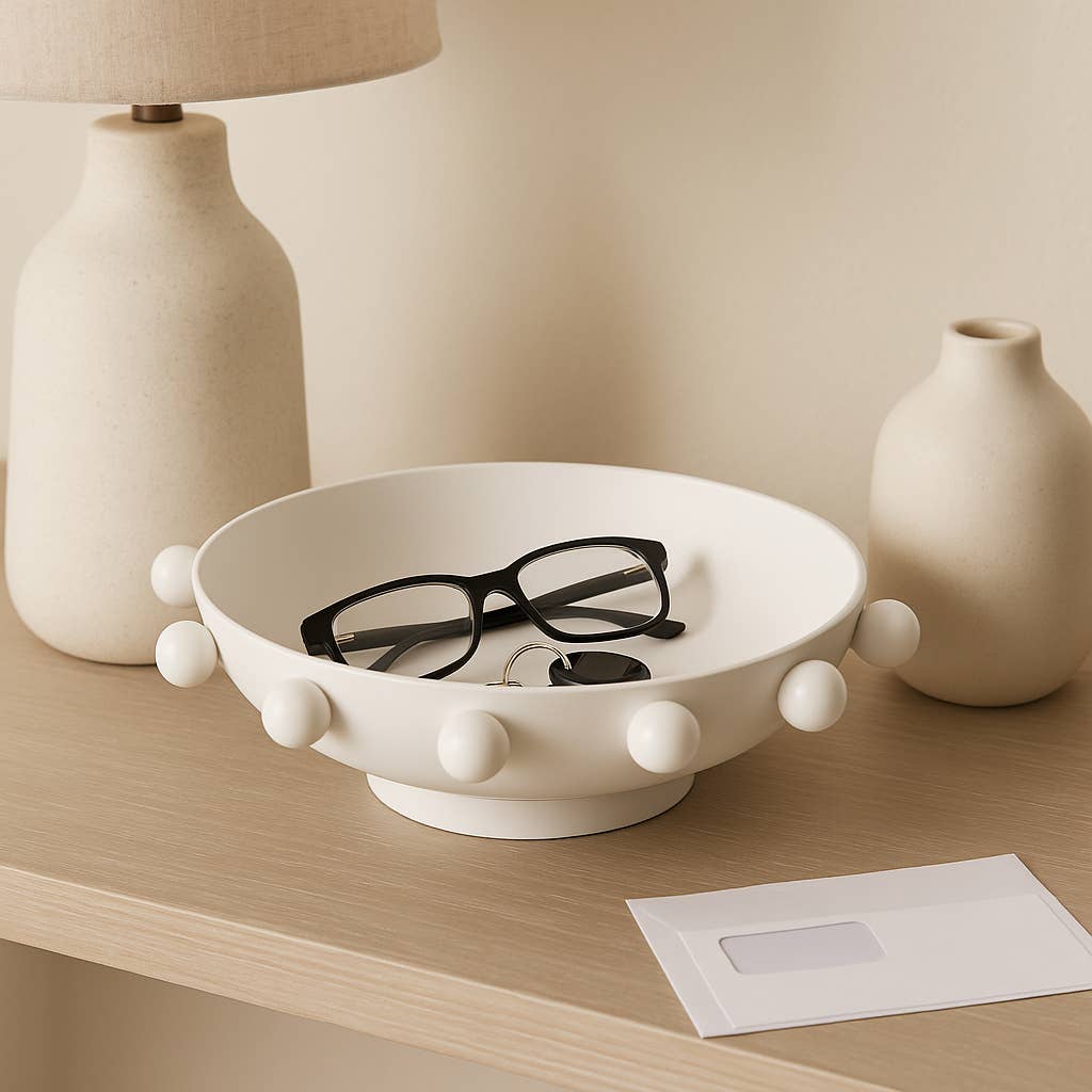 White Beaded Bowl