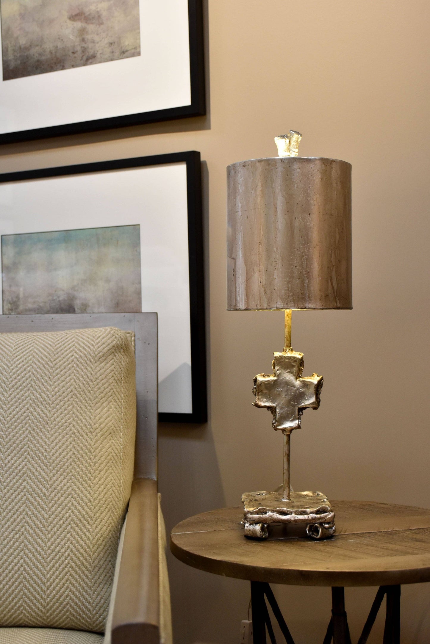 Cross Silver Table Lamp