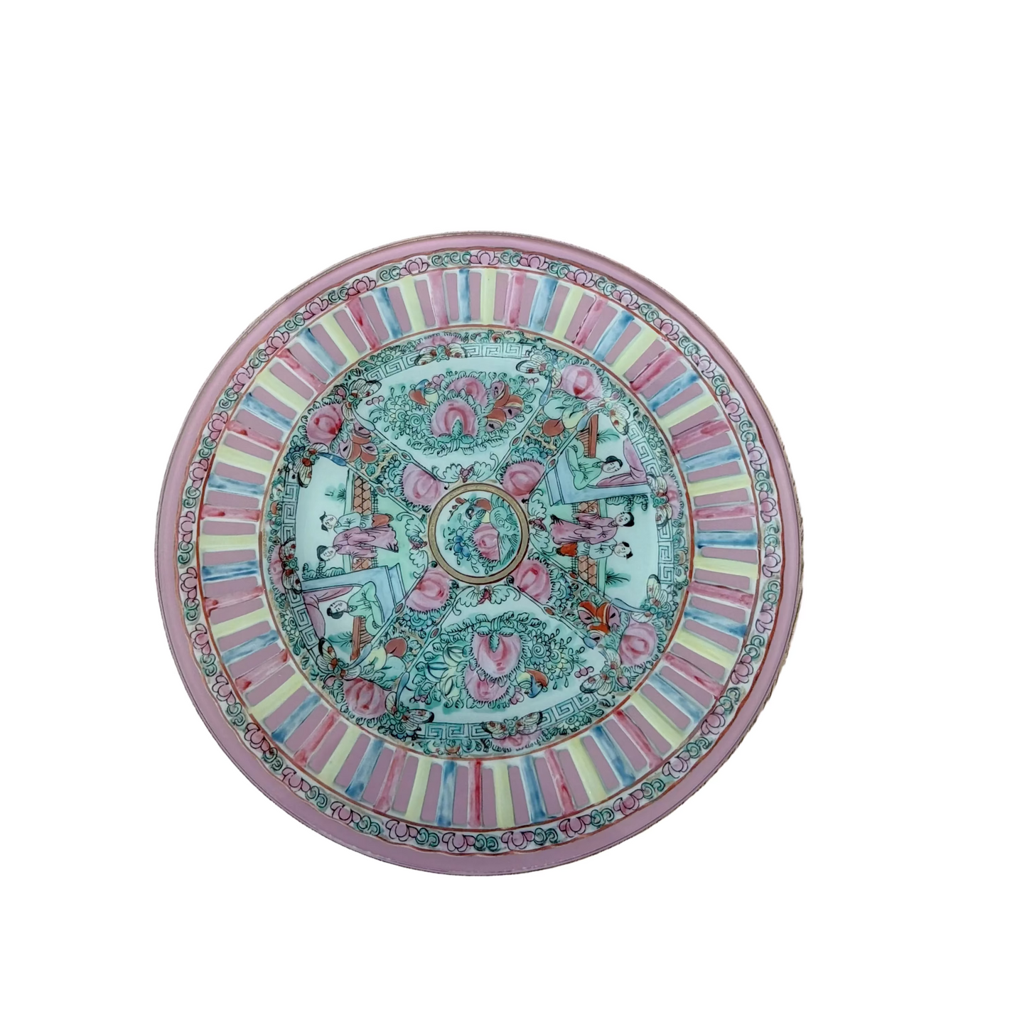 Grandmillennial China Plate Cutting Board: Reticulated Rose Medallion