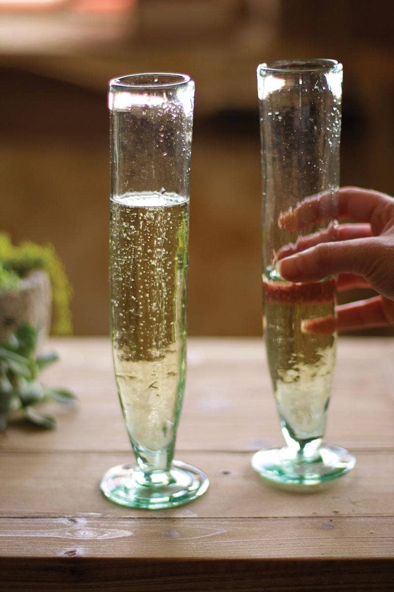Recycled Champagne Flute- Set of Two