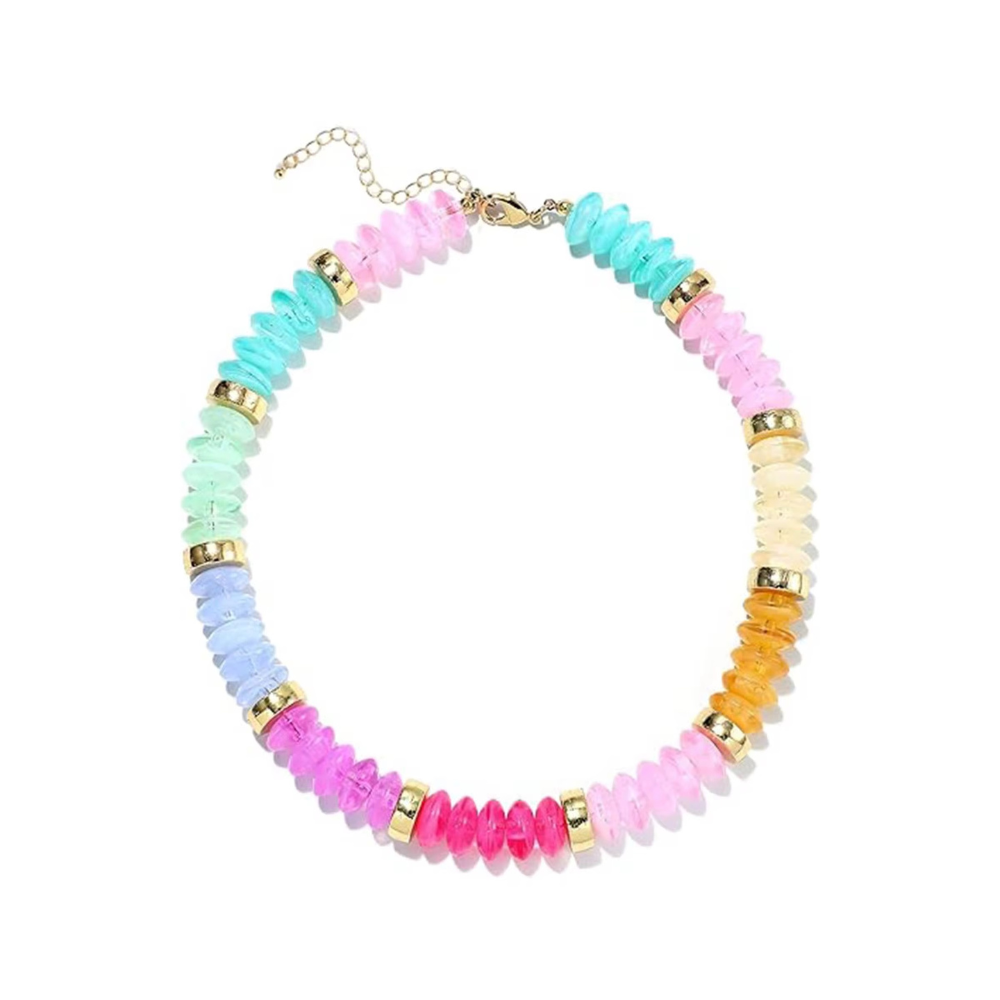 Boardwalk Bead Necklace: Pink