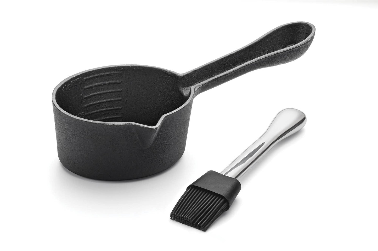 Outset Cast Iron Sauce Pot w Basting Brush