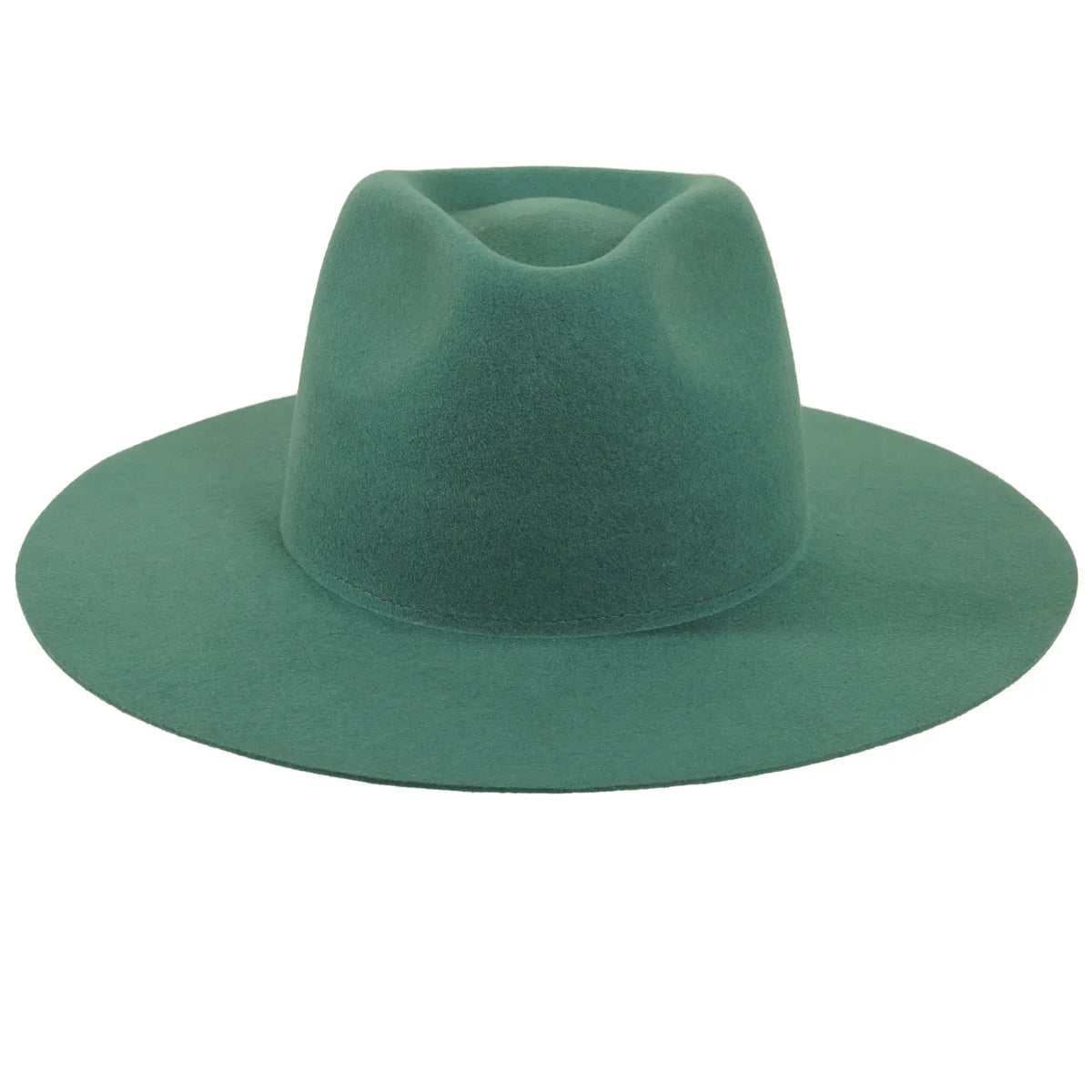 Women's Wool Felt Flat Brim Fedora Hat - Style Rancher: Dirty Blue / SM