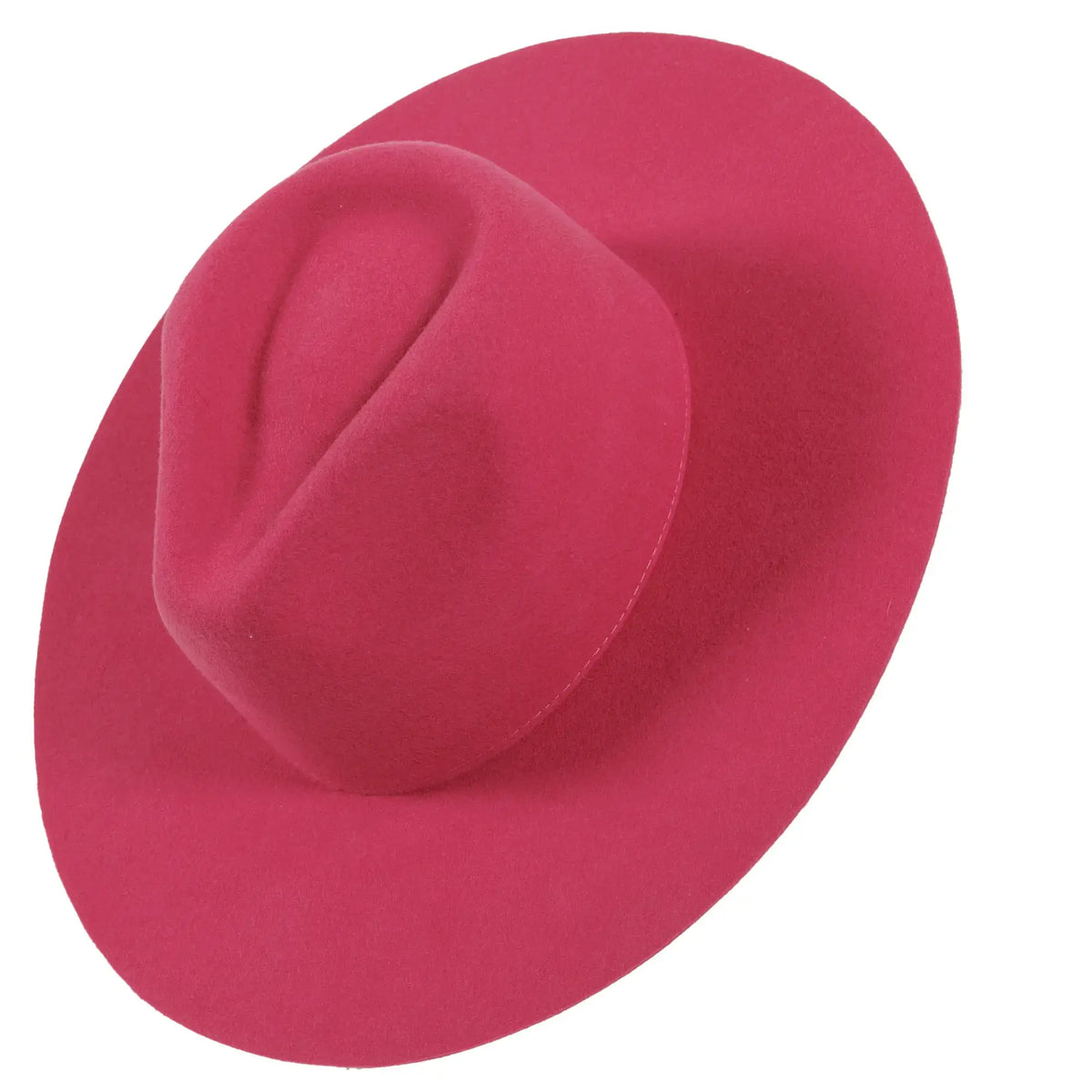 Women's Wool Felt Flat Brim Fedora Hat - Style Rancher: Silver Belly / SM