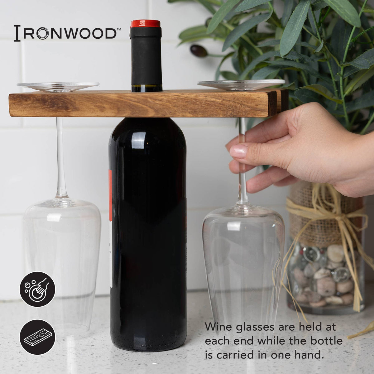 Wood + Wine Glass Holder