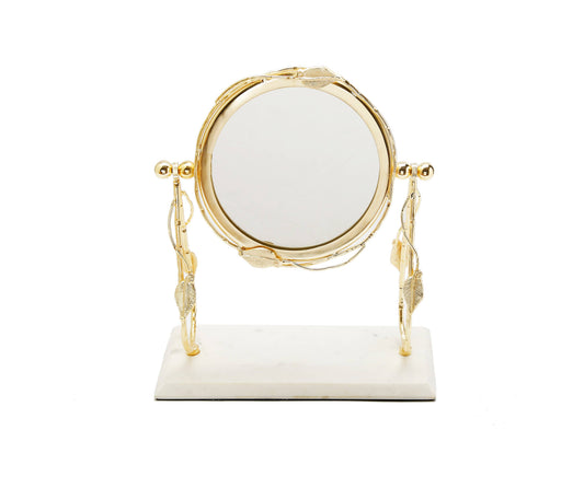 Gold Circular Table Mirror