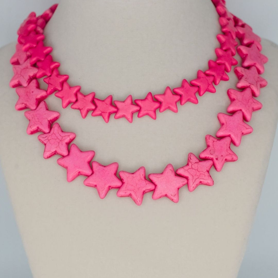 Large Bubblegum Pink Star Necklace