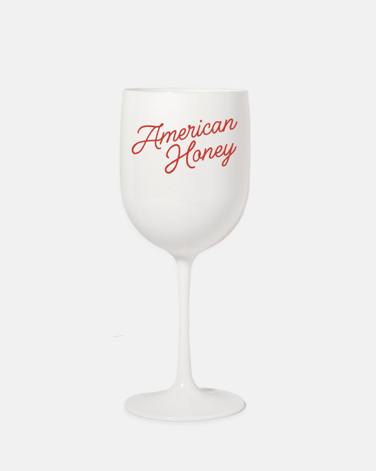American Honey Wine Glass: White