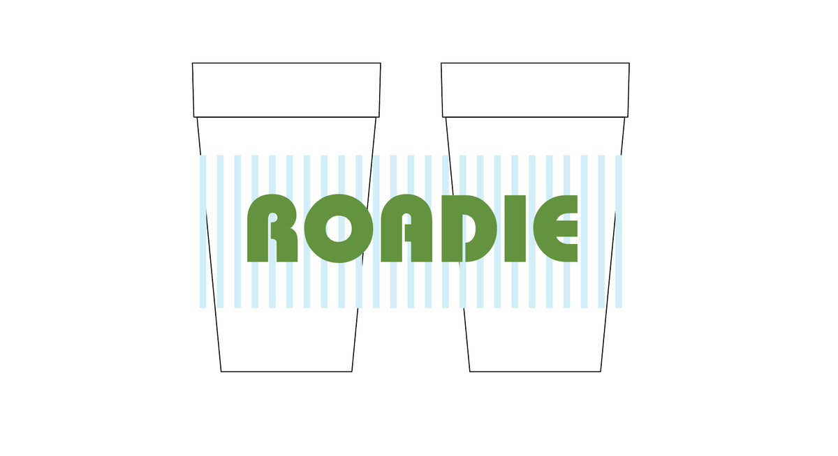 ROADIE Green & Blue  20oz Styrofoam cups