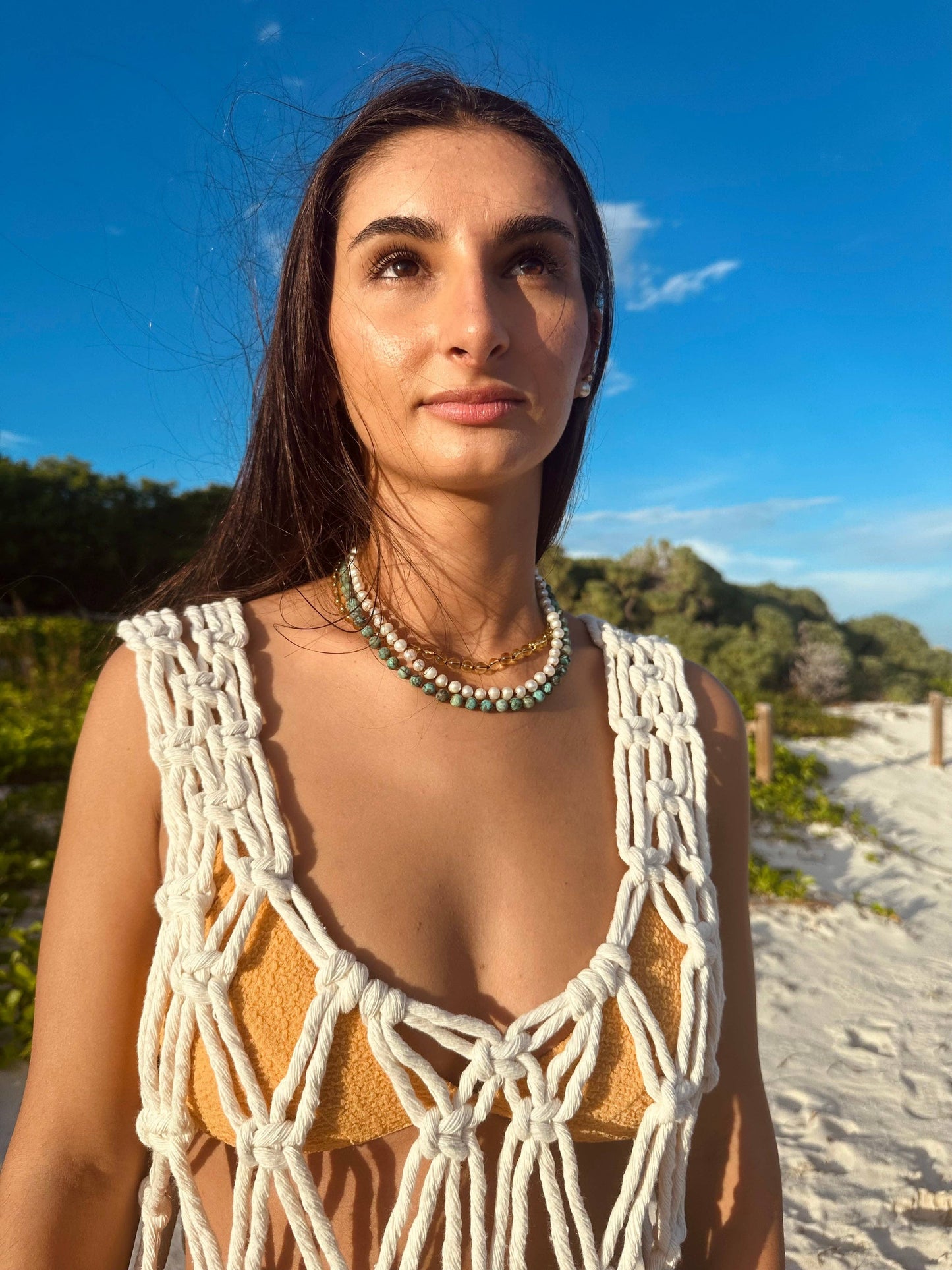 Pure Gemstone + Pearl || Necklace: 16"