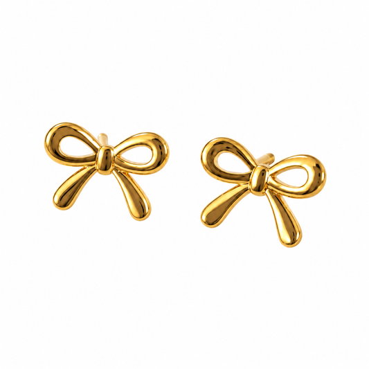Gold Bow Studs