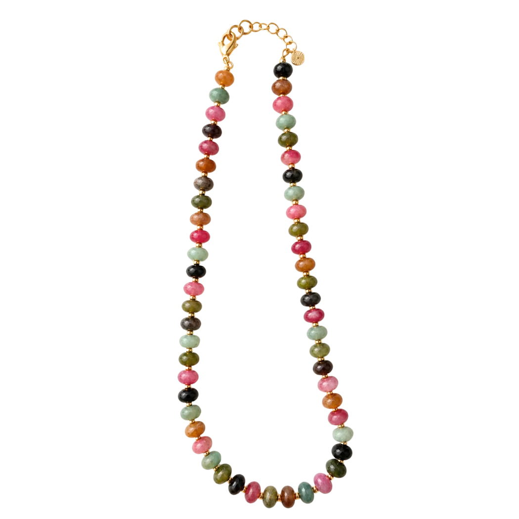 Sea Glass Beaded Necklace - Fall Mix