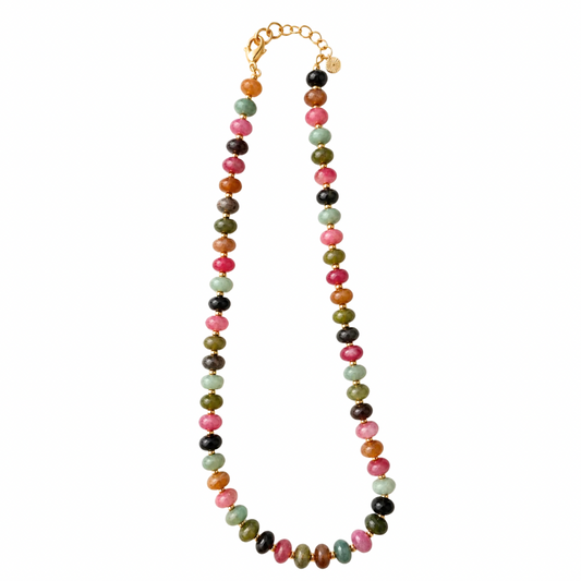 Sea Glass Beaded Necklace - Fall Mix