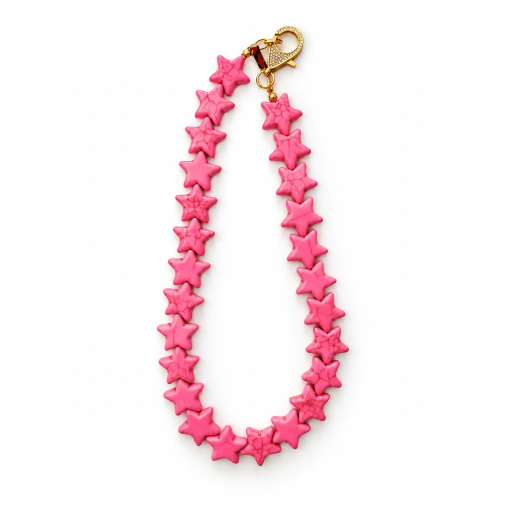 Large Bubblegum Pink Star Necklace