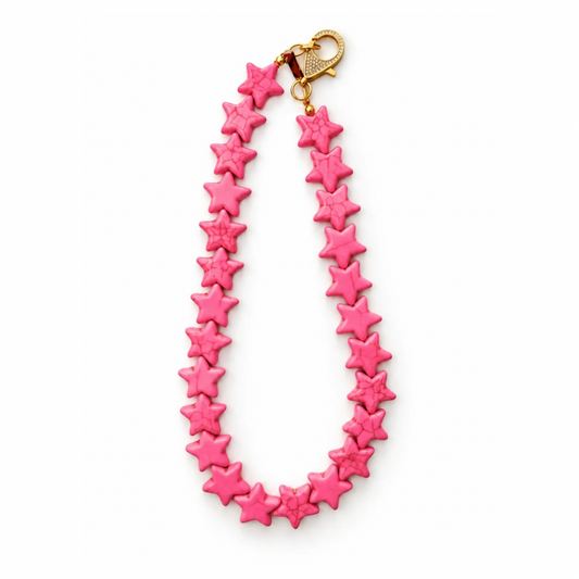 Large Bubblegum Pink Star Necklace