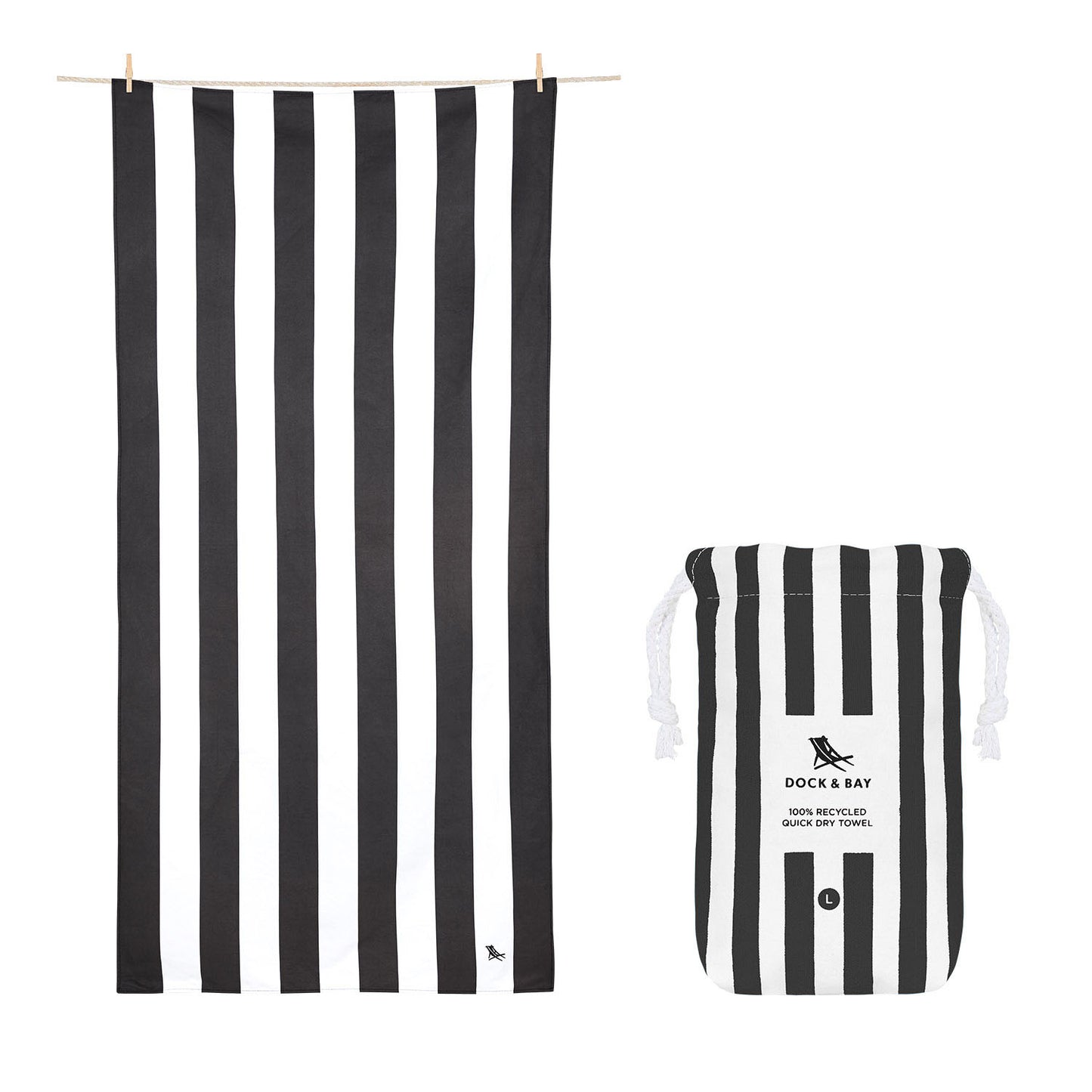 Dock & Bay Kamari Charcoal Beach Towel