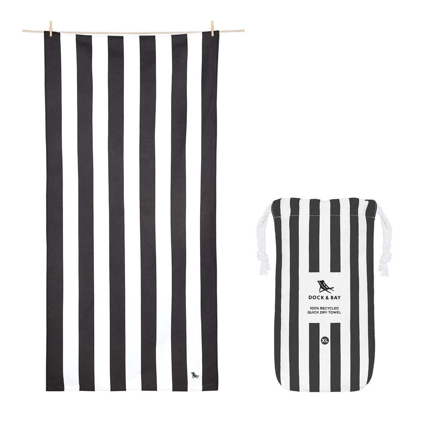 Dock & Bay Kamari Charcoal Beach Towel