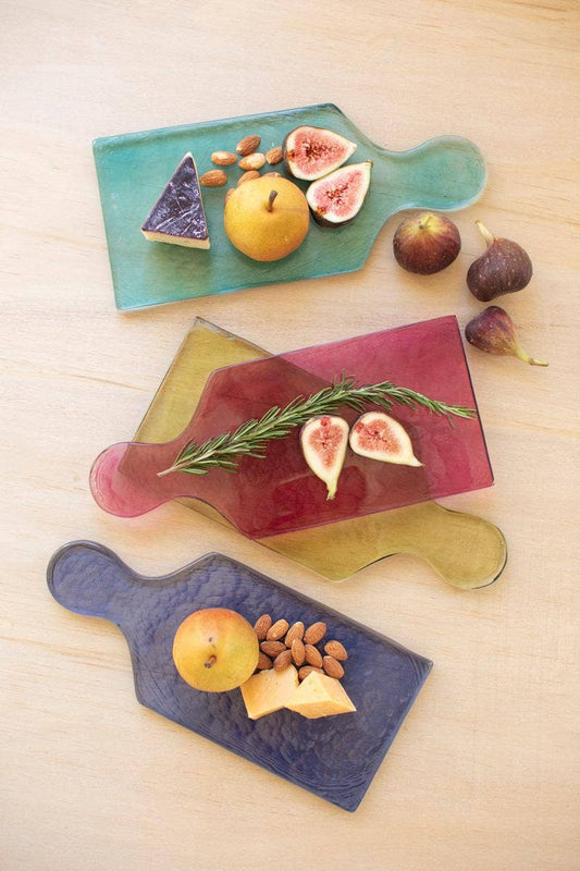 Glass Cheese Board - Olive