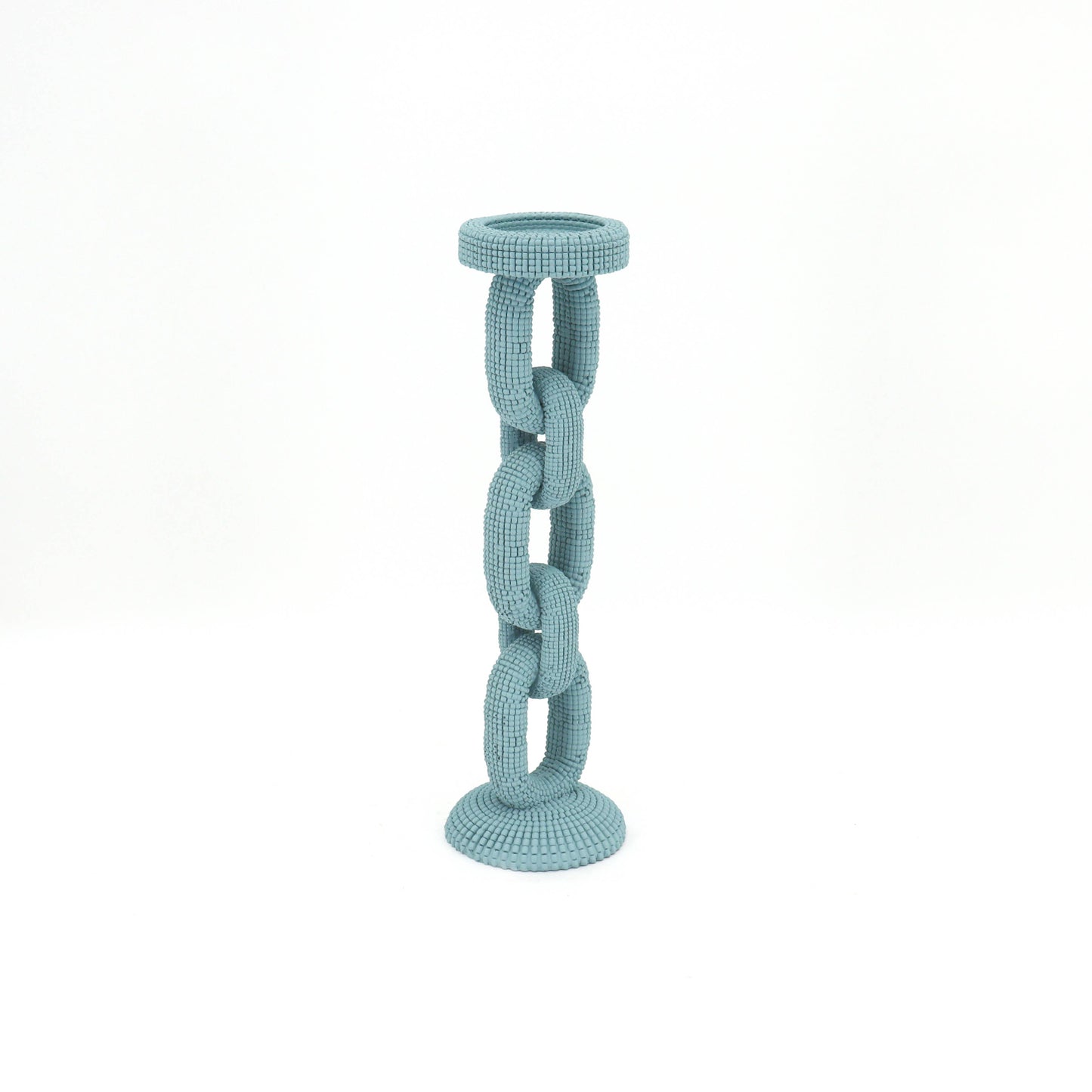 Fansea Blue Faux Bead Candle Holder Large