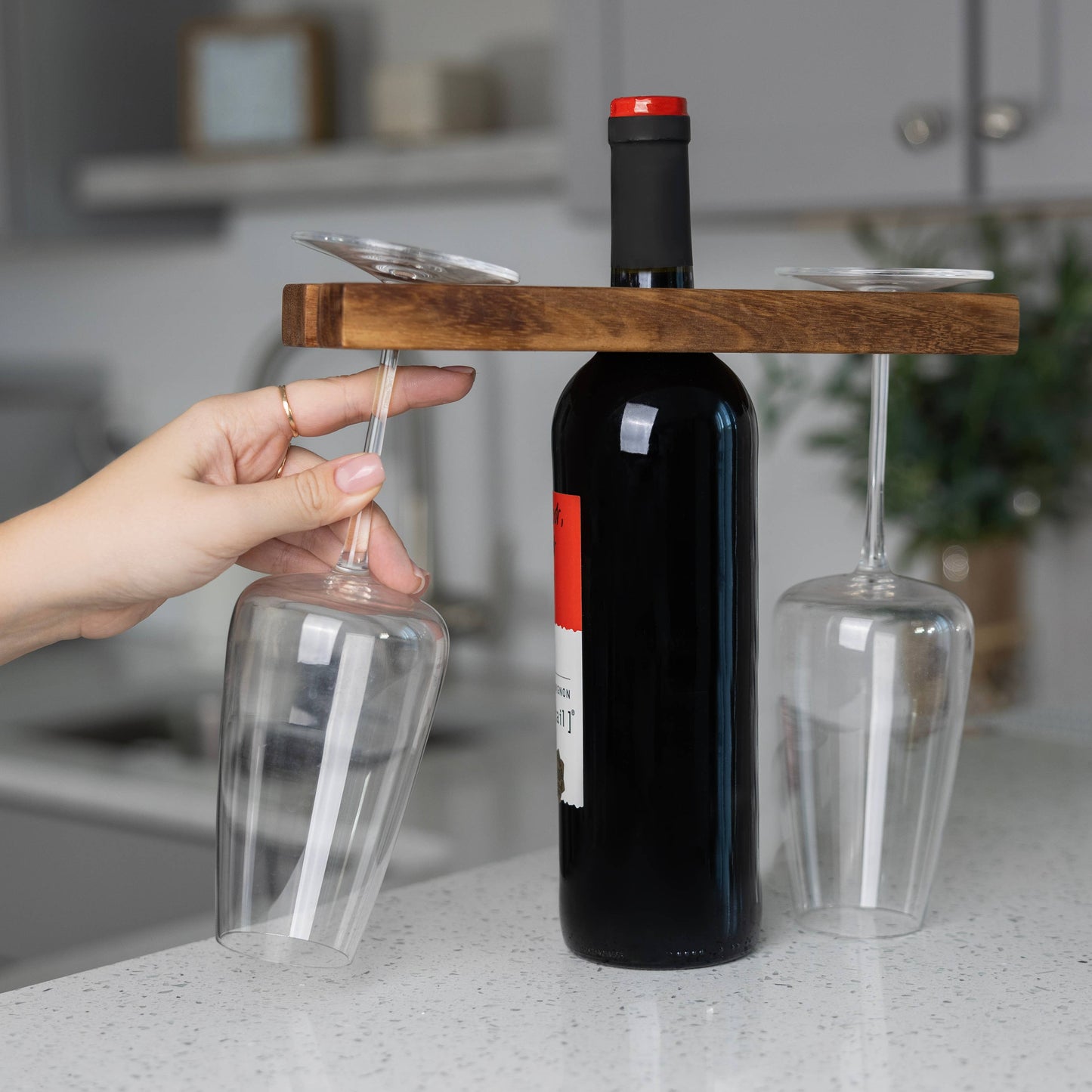 Wood + Wine Glass Holder