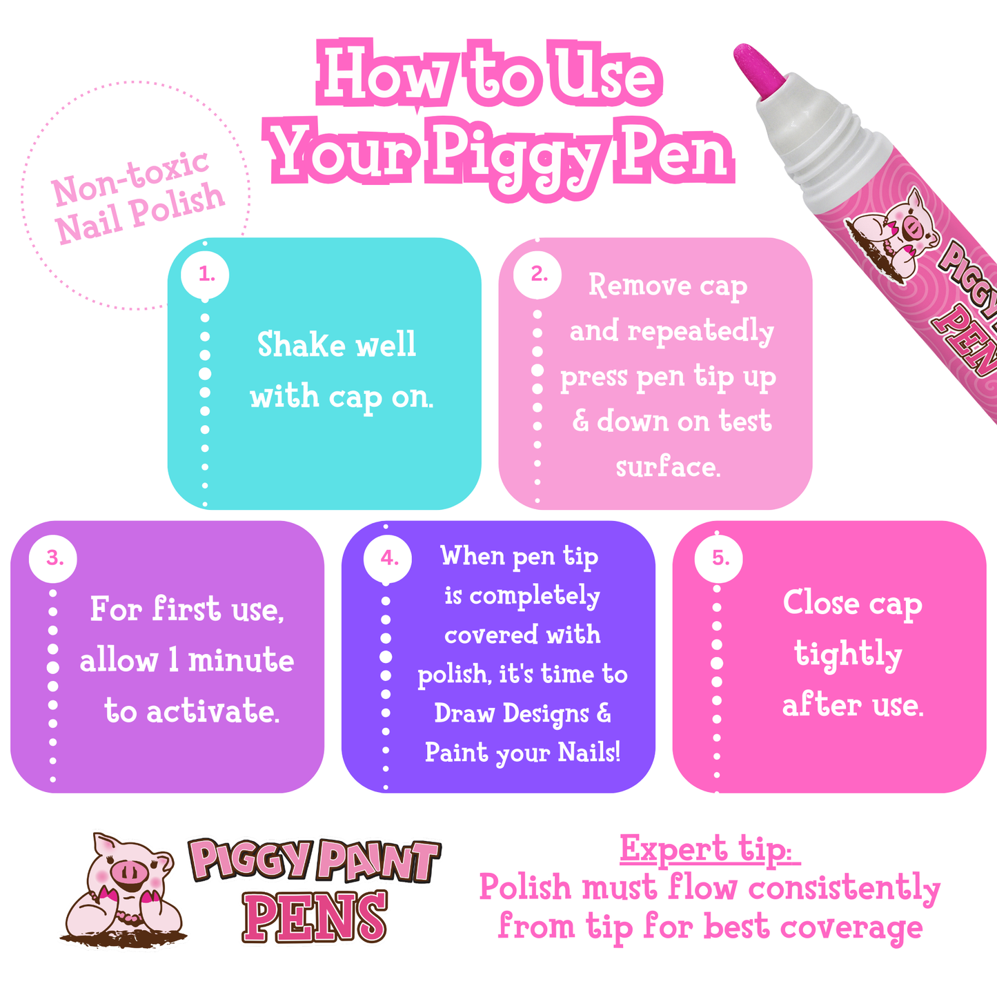 Piggy Paint Pen - Pink