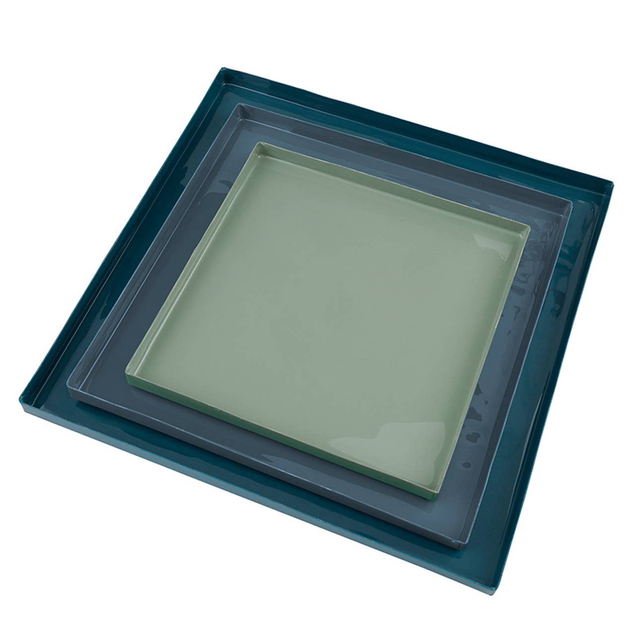 Nested Blue Trays - Set of 3