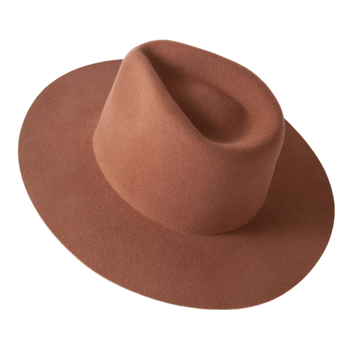 Women's Wool Felt Flat Brim Fedora Hat - Style Rancher: Silver Belly / SM