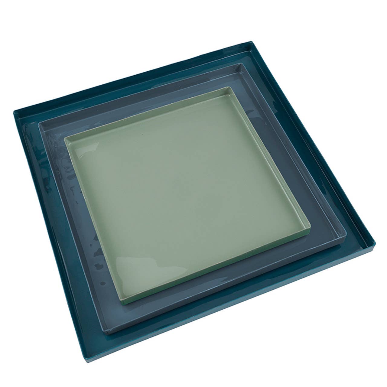 Nested Blue Trays - Set of 3