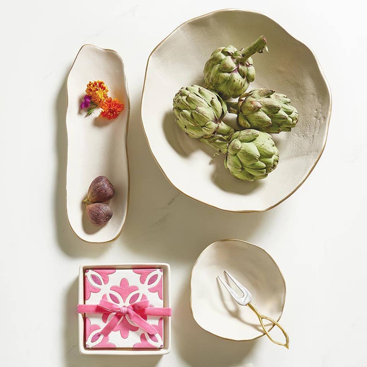 Ceramic Napkin Tray + Napkins