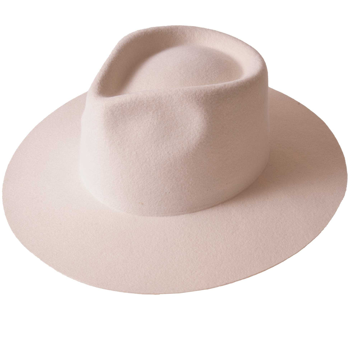 Women's Wool Felt Flat Brim Fedora Hat - Style Rancher: Silver Belly / SM