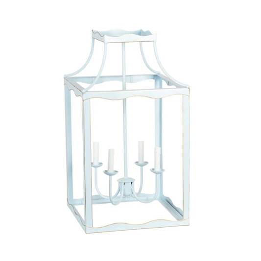 SOFT BLUE & GOLD LARGE LANTERN