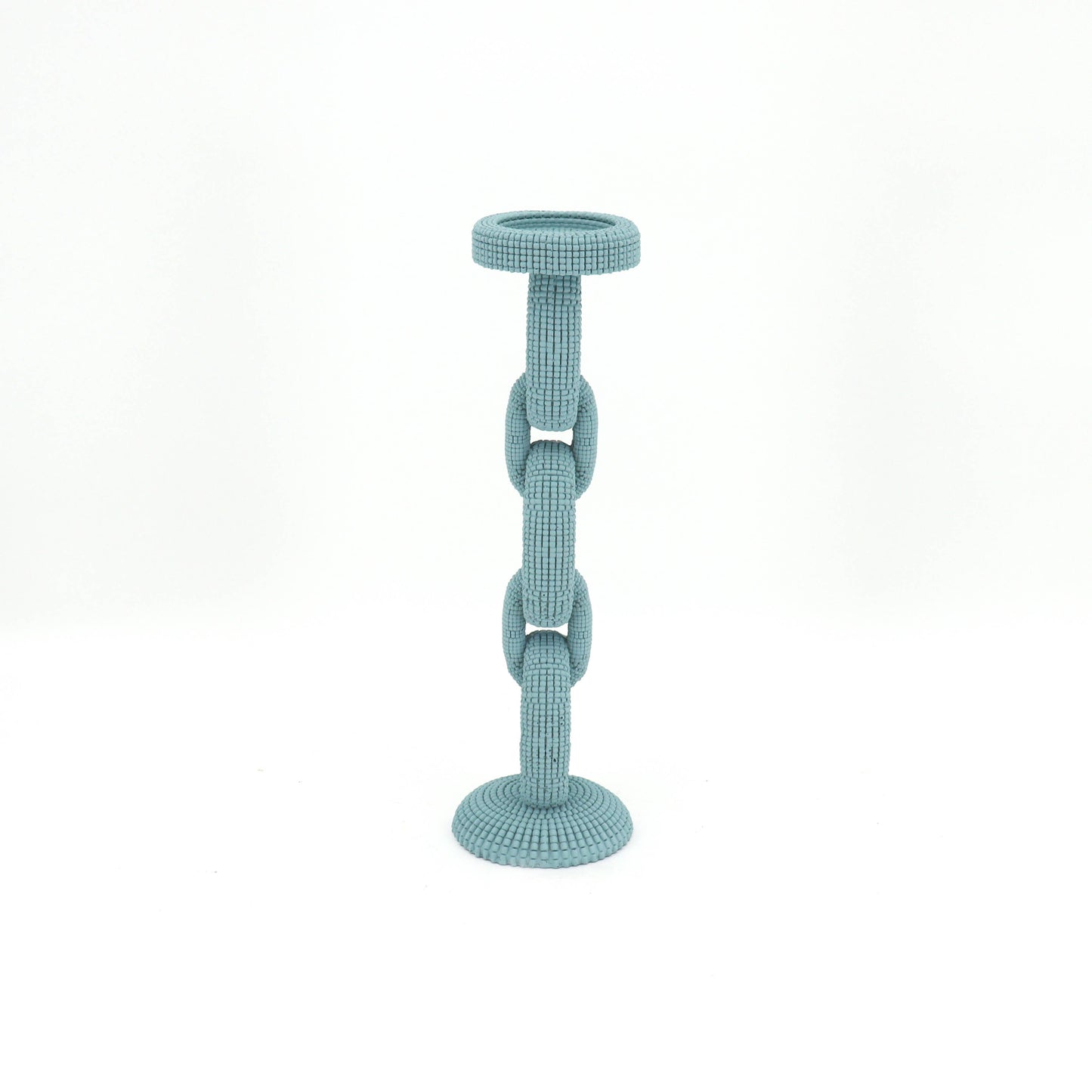 Fansea Blue Faux Bead Candle Holder Large