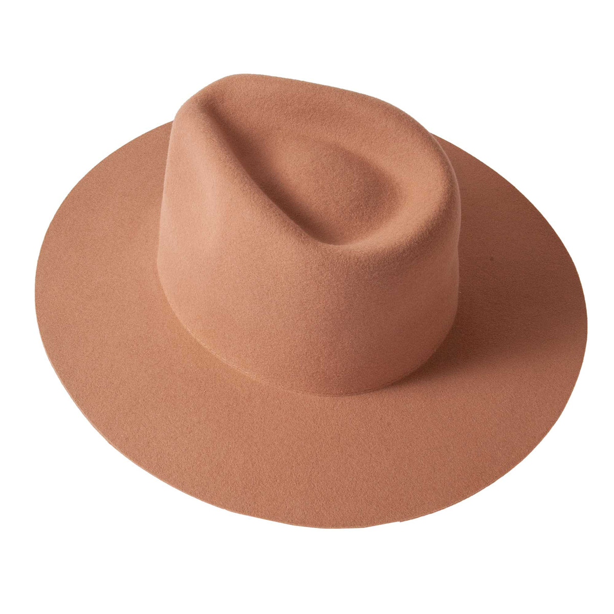 Women's Wool Felt Flat Brim Fedora Hat - Style Rancher: Silver Belly / MD
