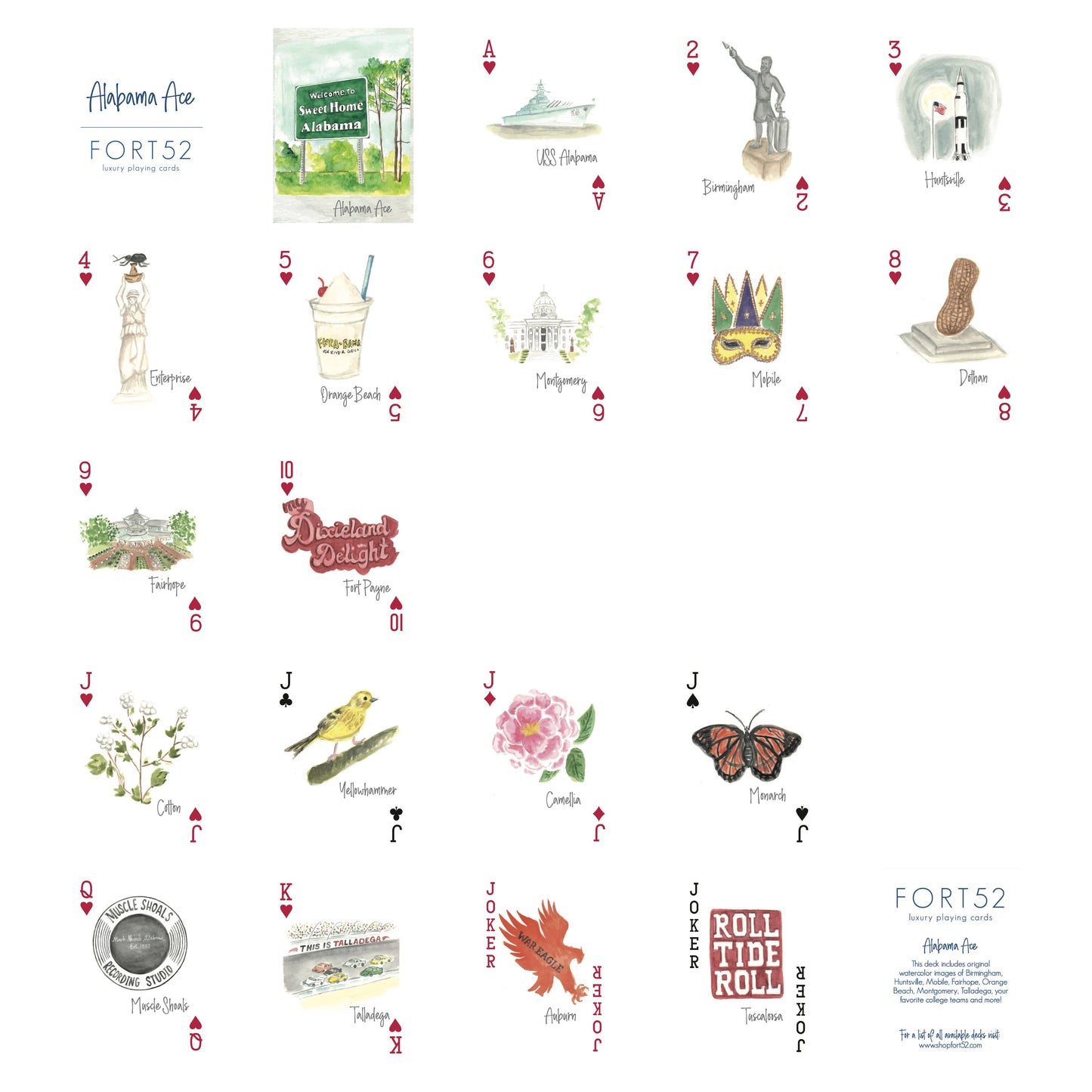 Alabama Ace Playing Cards