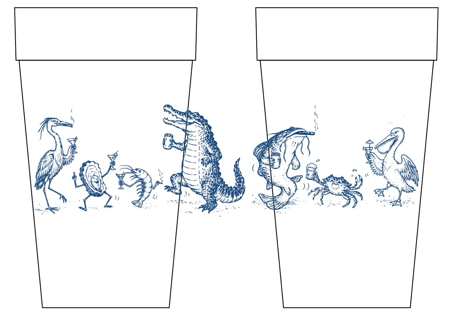 Wharf Party  20oz Styrofoam cups