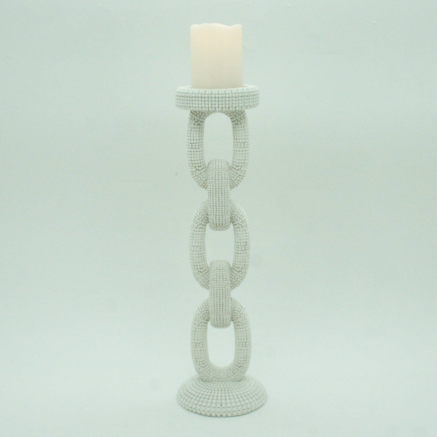 Faux Ivory Candle Holder Large