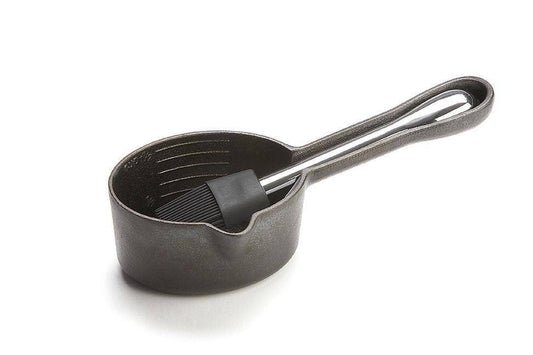 Outset Cast Iron Sauce Pot w Basting Brush