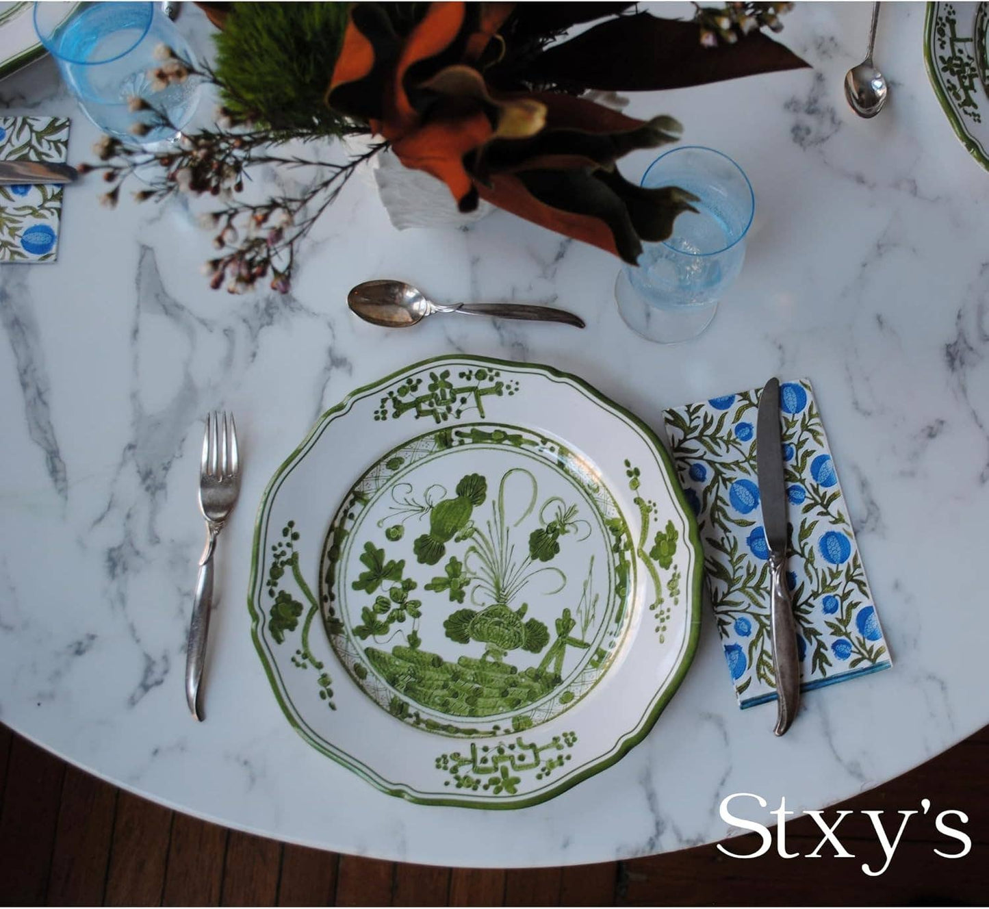 Blue Pomegranate Paper Guest Napkins