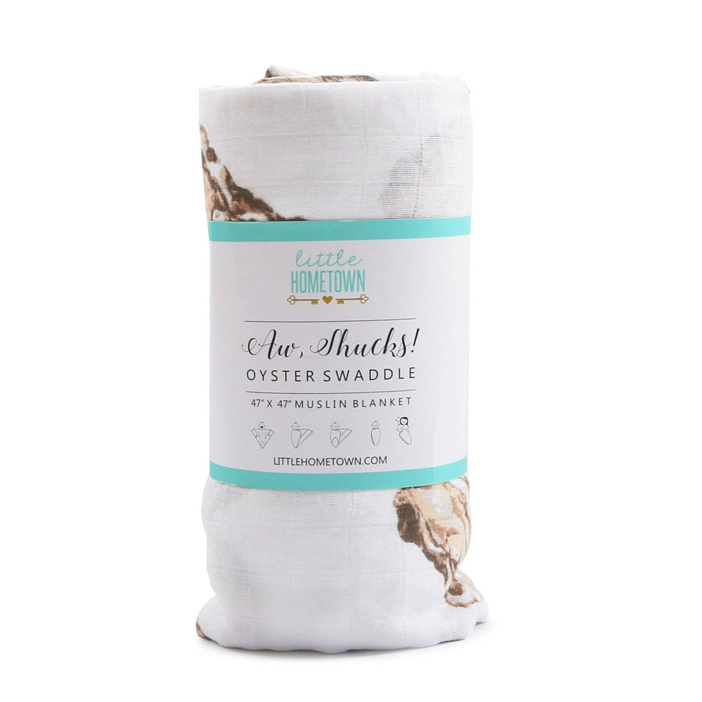 Aw, Shucks! Oyster Baby Muslin Swaddle