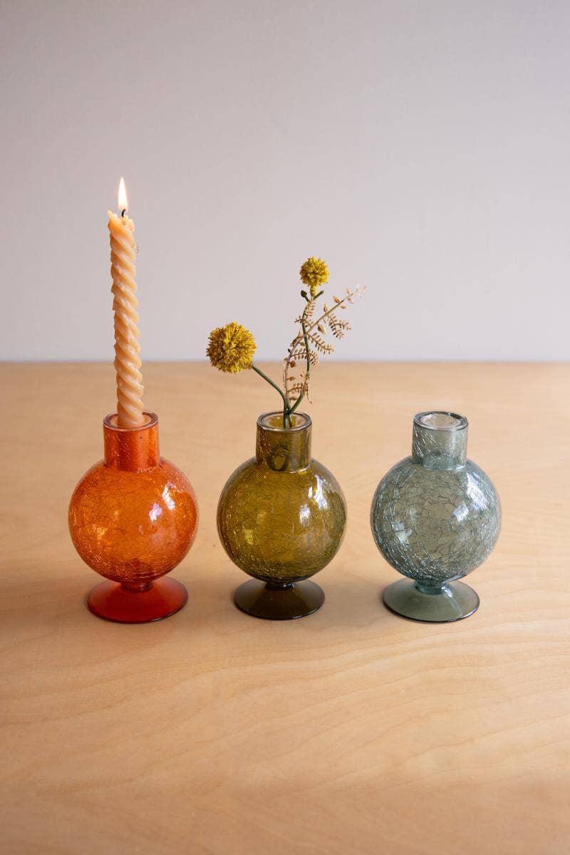 Glass Ball Candle Holders- Set of Three