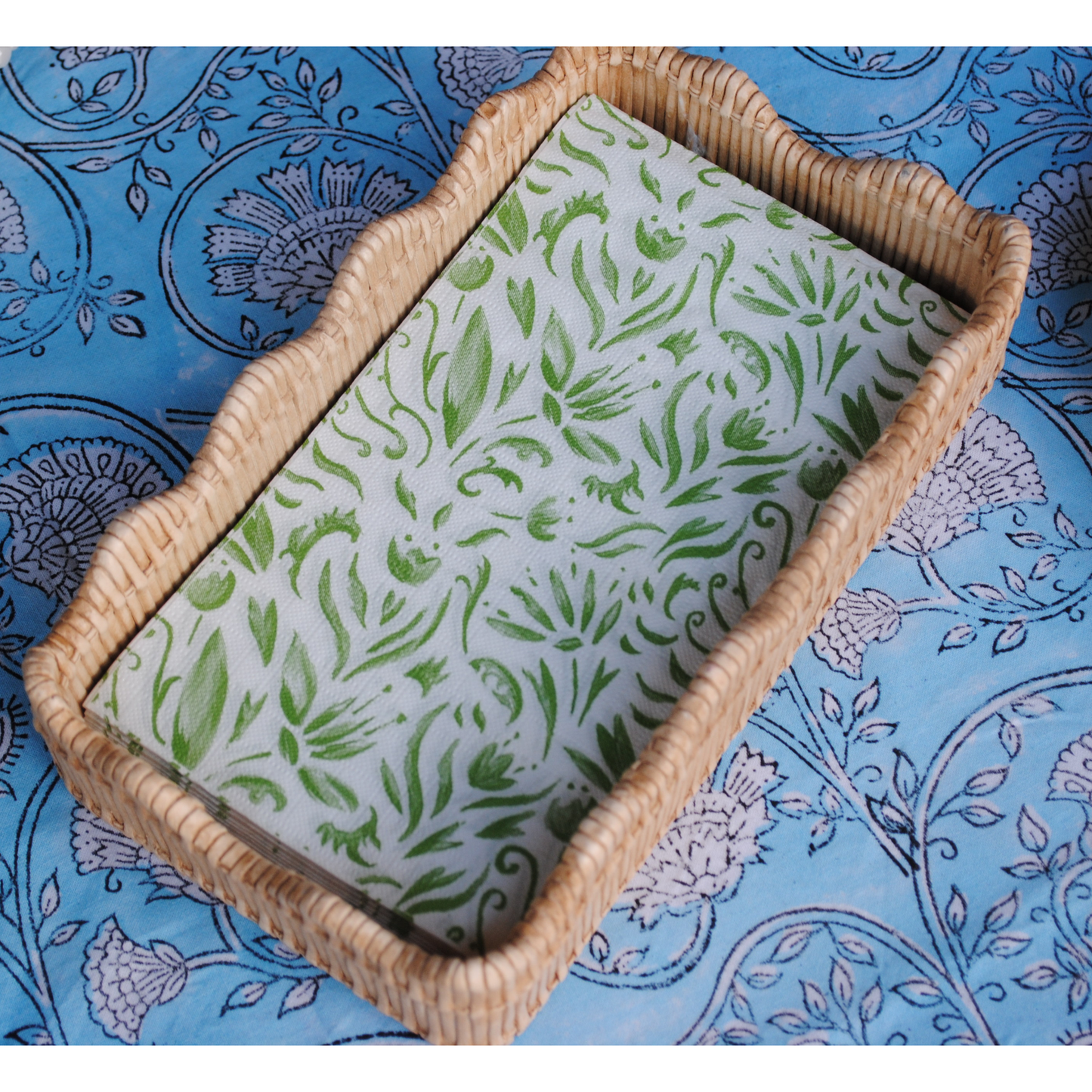 Green Floral Guest Napkins
