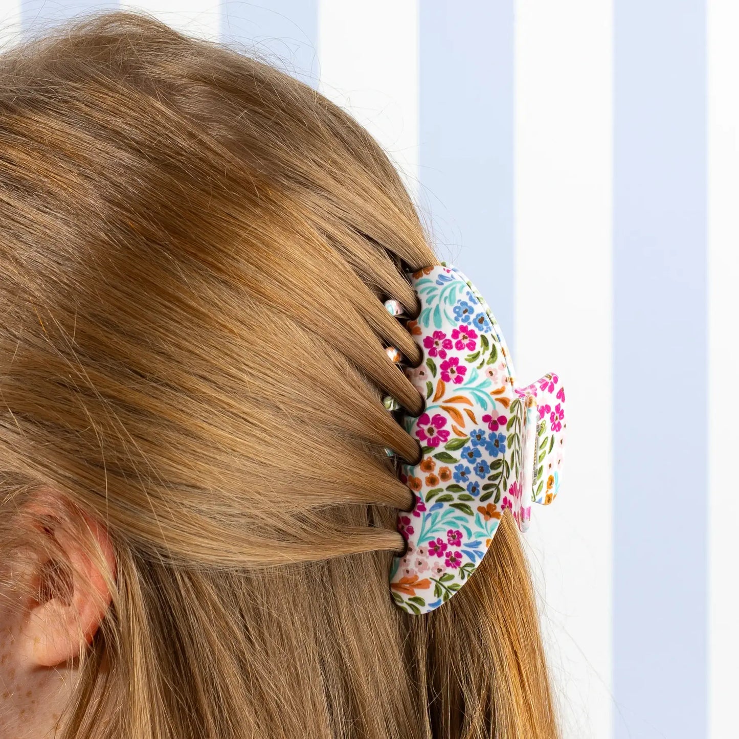 Blue Trellis Claw Clip