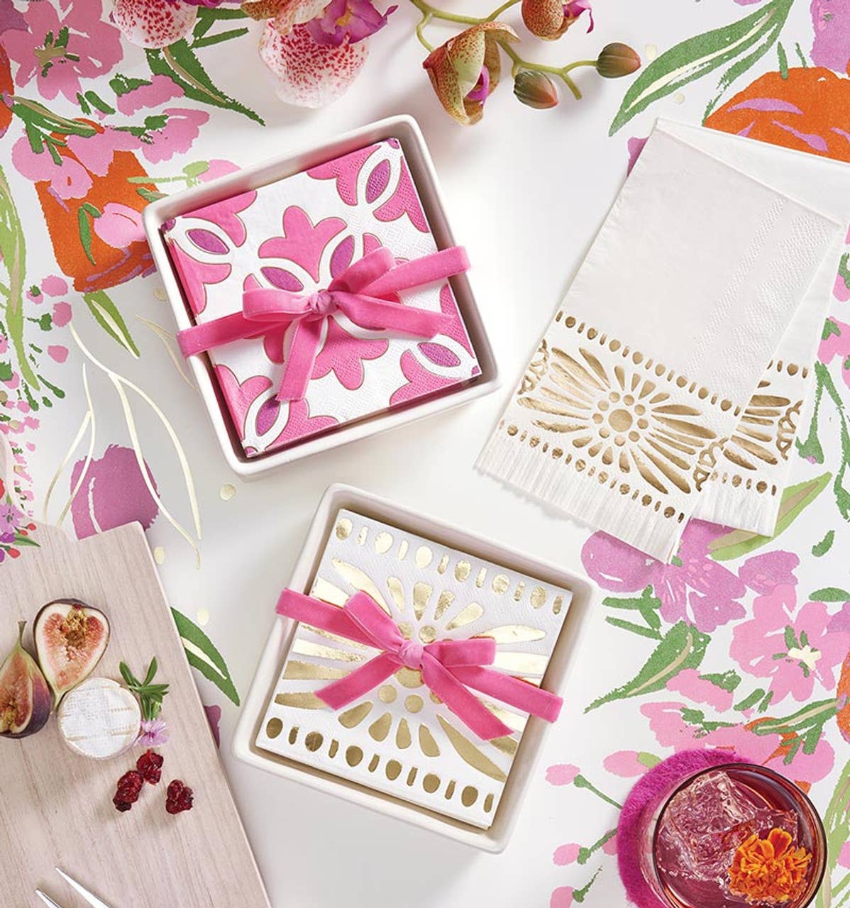 Ceramic Napkin Tray + Napkins