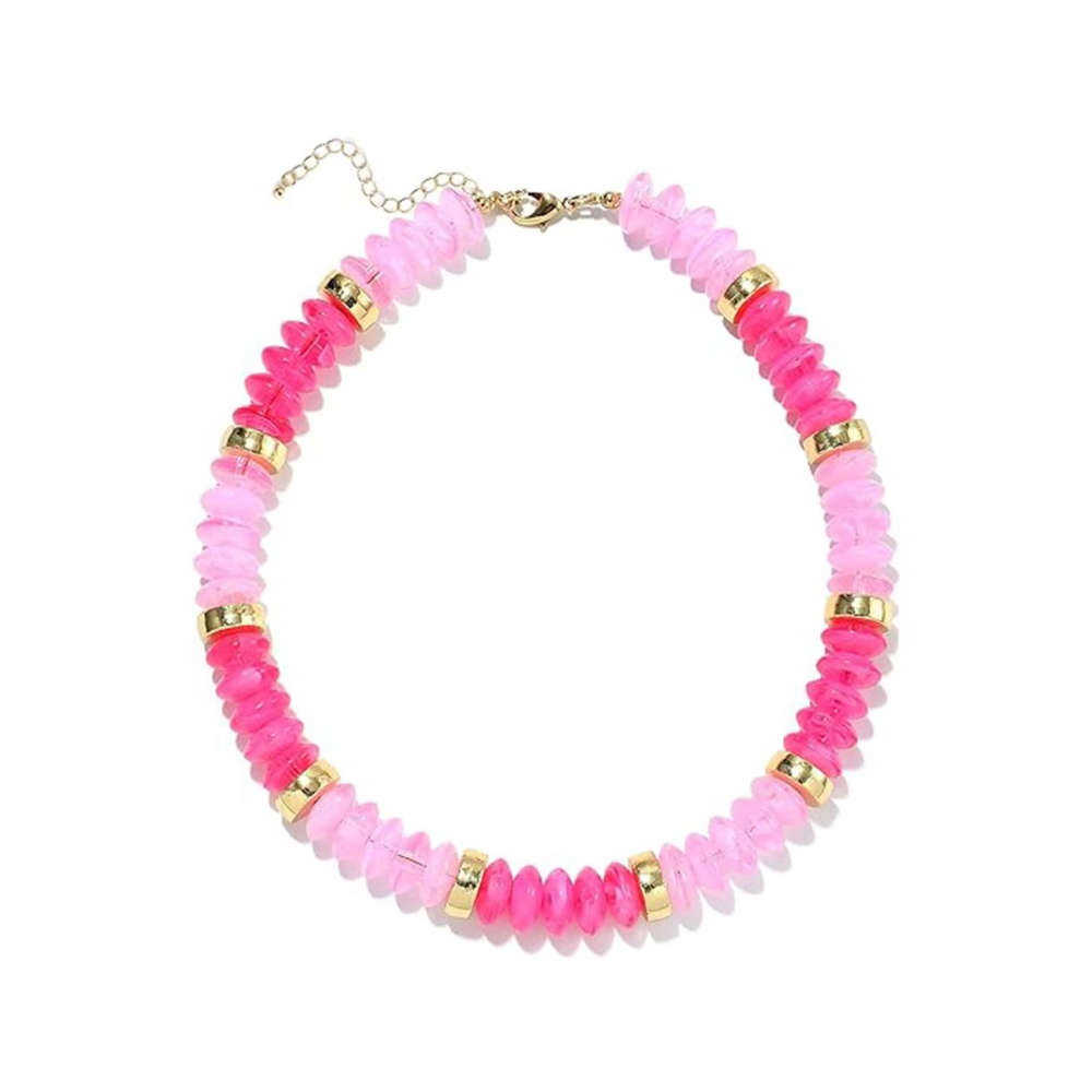 Boardwalk Bead Necklace: Pink
